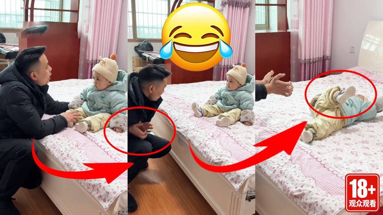 A young child already knows how to act with dad #funny