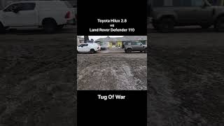 Toyota Hilux car Vs land rover defender 110  #rangerover #landroverdefender #viral