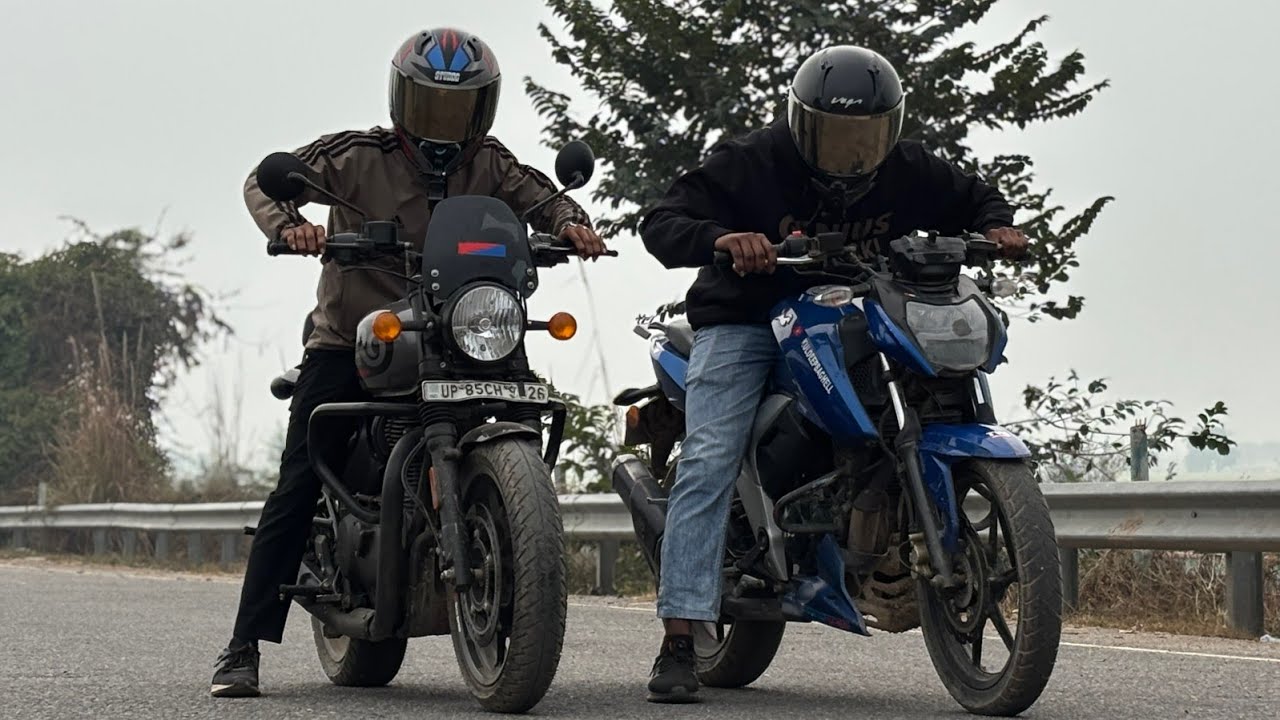 TVS Apache 160 4v vs Royal Enfield Hunter 350 || DRAG RACE