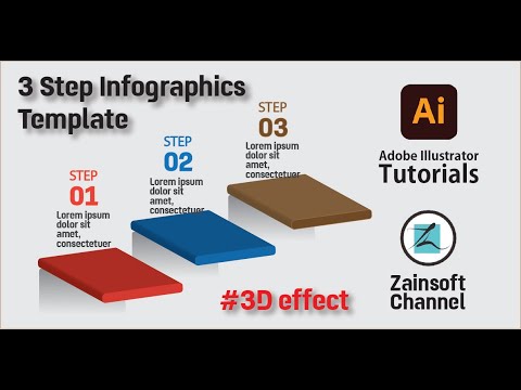 Adobe Illustrator Tutorials - Steps 3D infographic template - YouTube