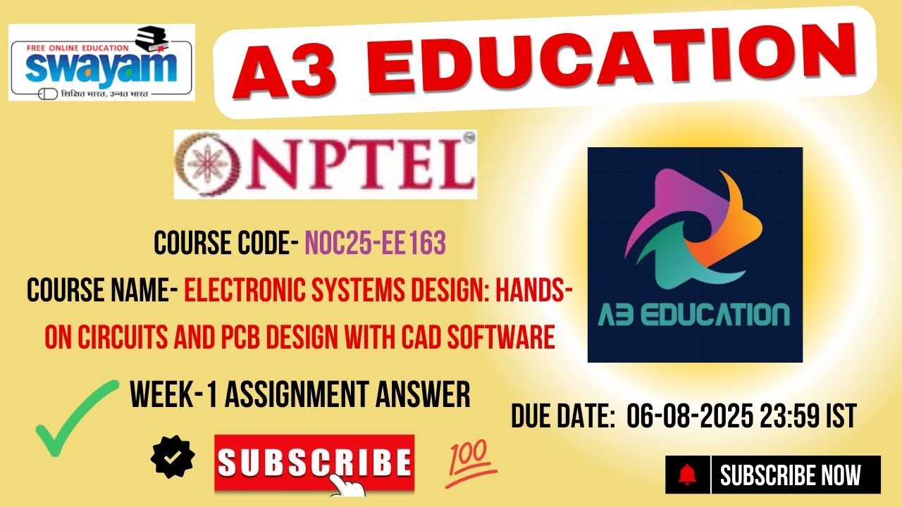 NPTEL Electronic Systems Design Week 1 Assignment Answers | NOC25‑EE163 | IIT Delhi | July–Dec 2025