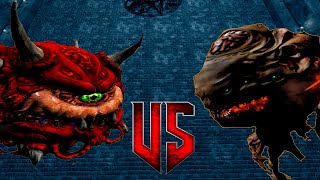 Cacodemon (Classic) vs Cacodemon (Doom 3) - DOOM 3 Monster Infighting - DOOM RETRO ARENA