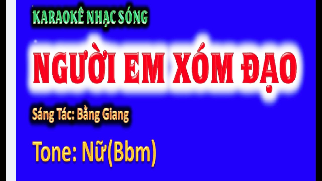KARAOKE Người em xóm đạo - tone nữ (Bbm) - ghi ta Hoàng Chung 2023