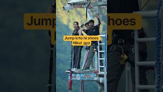 Jump down shoes down ￼ 117 Meters… One Leap! 😱 #BungeeJumping #BungeeJump #Rishikesh  #Adventure