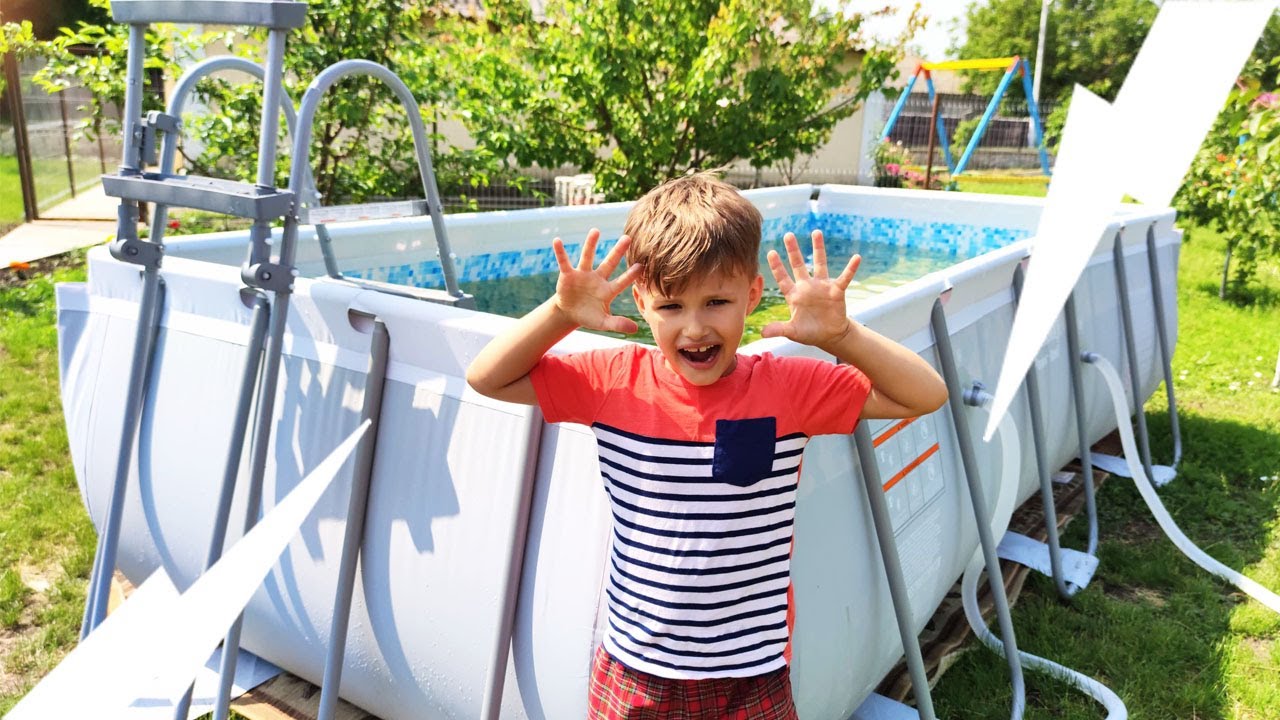 PISCINĂ în CURTEA casei/ FERICIREA lui ALBERT🏖