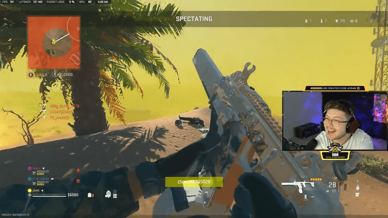 AYDAN SPECTATES ZSMIT 1V5 TO CLUTCH THE WIN USING A META LOADOUT IN WARZONE 2… 😲