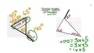 Exterior Angles of Triangles with Equations