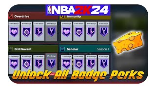 How To Speed Cheese All Badge Perks 80%-90% Faster NBA2K24
