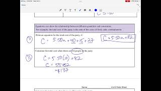 Lessons 1-2, unit 2: writing equations to model relationships