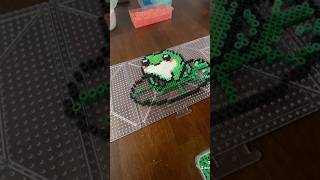 DIY cute frog on a lily pad Perler bead art #perlerbeadart #beadartist #diy