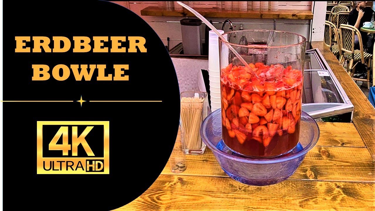 Erdbeer Bowle  | Freshly made Strawberry Bowl  | Street Food in Frankfurt am Main | Germany