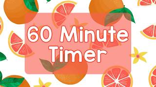 60 Minute Timer - Cute Bright Orange Theme - Calm Ending Chime Notification - Fun Aesthetic - Silent