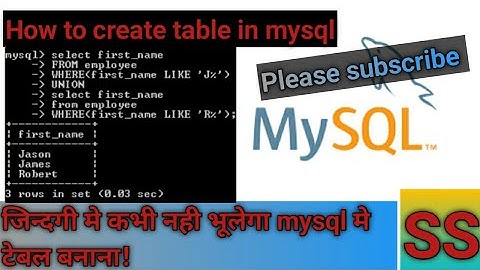 How to create table in mysql/class 11 IP/ss tech IP