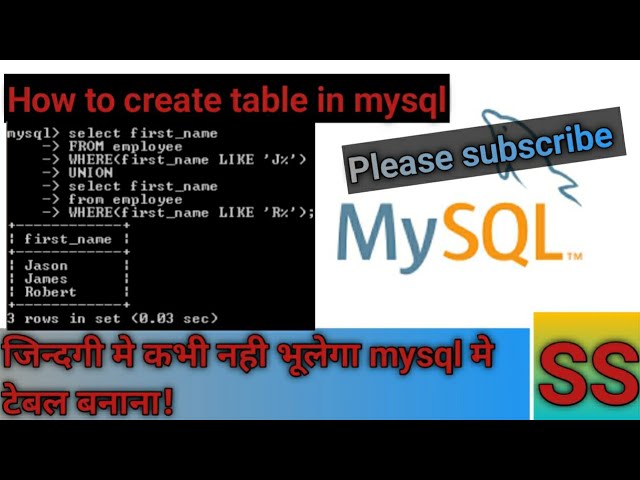 How to create table in mysql/class 11 IP/ss tech IP class=