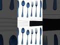 BRIIEC Matte Blue Silverware Set - Satin Finish - 8 Piece Stainless Steel Flatware