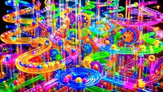 Ultimate Neon Marble Run Machine | Mesmerizing Glass Marble ASMR No Talking