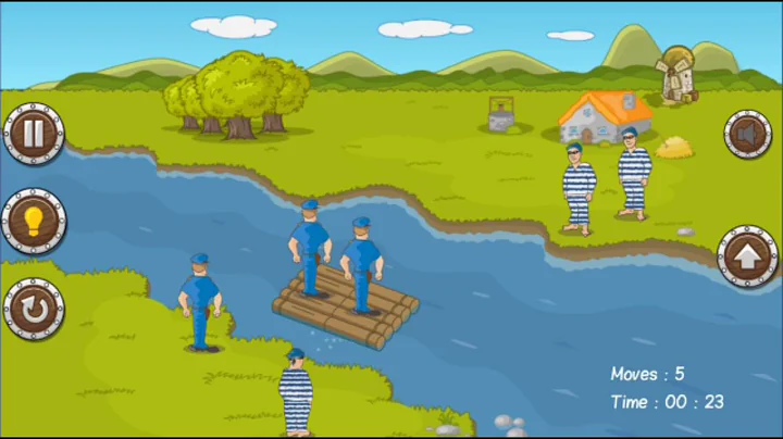 River Crossing : Logic Puzzles -  3 policemen Walkthrough /playthrough  (Android Gameplay )