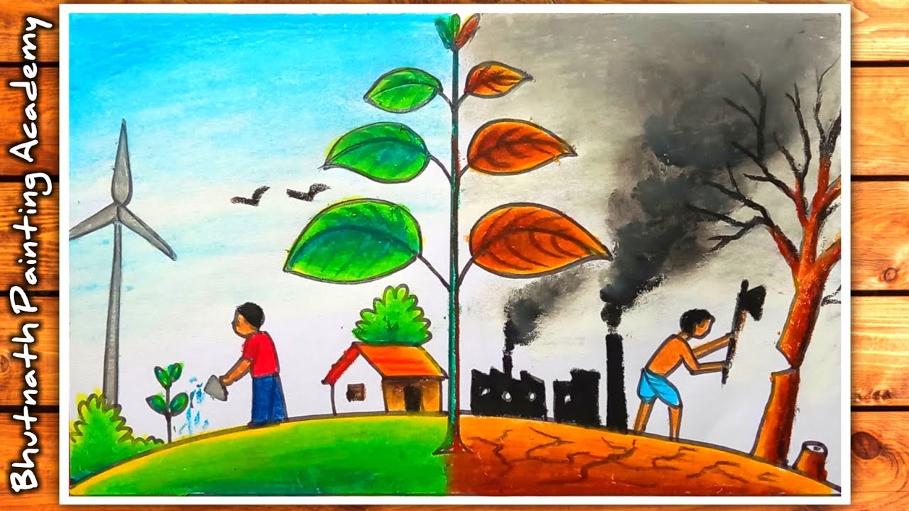 Easy Drawing of Save Trees Save Earth, World Environment Day Drawing |  drawing, art | Easy Drawing of Save Trees Save Earth, World Environment Day  Drawing #art #draw #artist #drawing ##environment #nature #