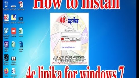How to install 4c lipika for windows 7