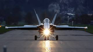 Swiss F/A-18 Hornets: Afterburner Takeoffs & Landings in Total Darkness