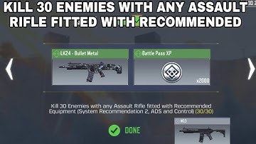 HOW TO KILL 30 ENEMIES WITH ANY ASSAULT RIFLE FITTED WITH RECOMMENDED EQUIPMENTS ADS AND CONTROL