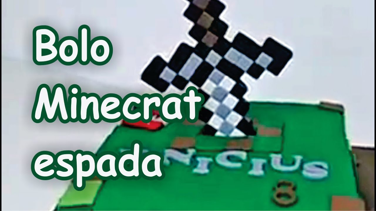 Bolo do Minecraft espada - Delicias Caseiras Festas e Eventos