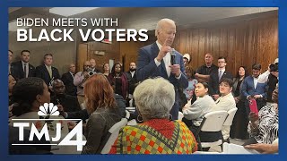 Biden connects with black voters during stop at community center in Racine