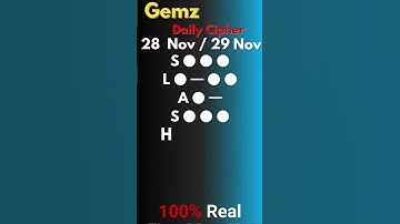 Gemz Daily Cipher Morse Code 28 & 29 Nov 2024 | Unlock Today’s Code & Rewards! #gemzdailycode