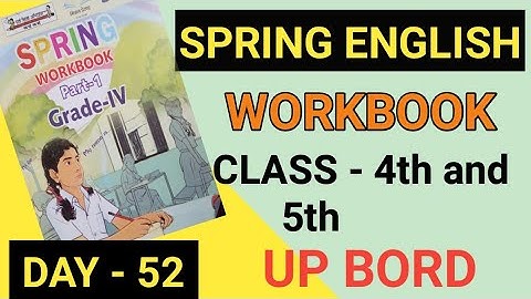 UP Board Class - 4th & 5th || Spring Workbook || Part - 1 || Revision , day - 52