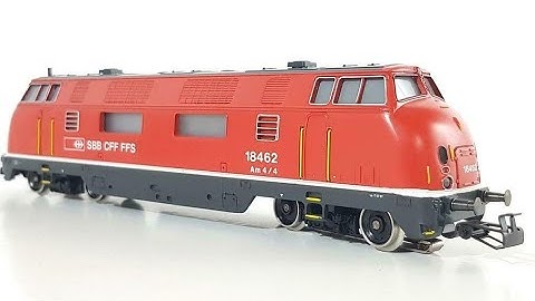 Märklin SBB CFF FFS Class Am 4/4 Diesel Locomotive 18462 pulling Really Long Freight Train (38 cars)