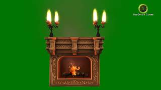 Fireplace Green Screen Hd 3