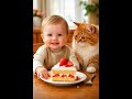 This is MY cake… no more meowing! 😂🐱🍰 #funnybaby #catvsbaby #tiktokfunny #fyp #viralvideo