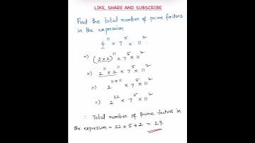 Find the total number of prime factors in the expression || #maths #shorts