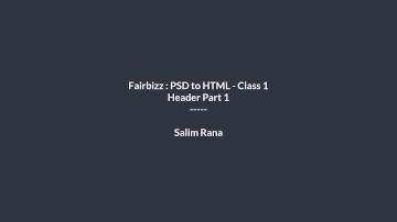 Fairbizz :  Professional Frontend Course -  Class 1 (Header).