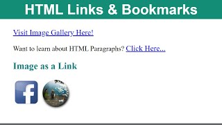 How to Create HTML Links and Bookmarks  | How to Use Image as a Link in HTML | HTML Link