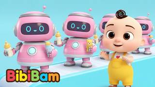 Robot Mom Vs Real Mom Who Do You Like More ? Bibibam Kids Songs Nursery Rhymes