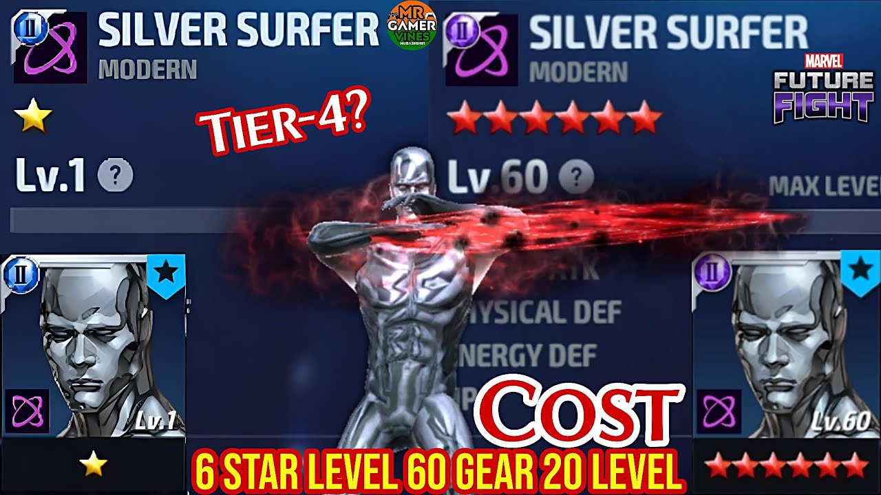 Next Tier4? 🤔 Silver Surfer Rank Up Level Up & Gear Upgrade Cost