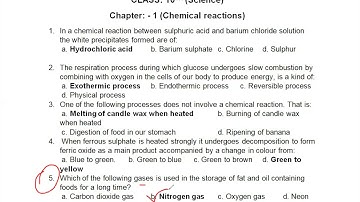 CLASS 10TH || SCIENCE || CHAPTER 1 || MCQS || PSEB || CBSE