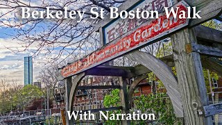 Boston MA Back Bay Berkeley Street Walk with Historical Commentary. South End to Back Bay.