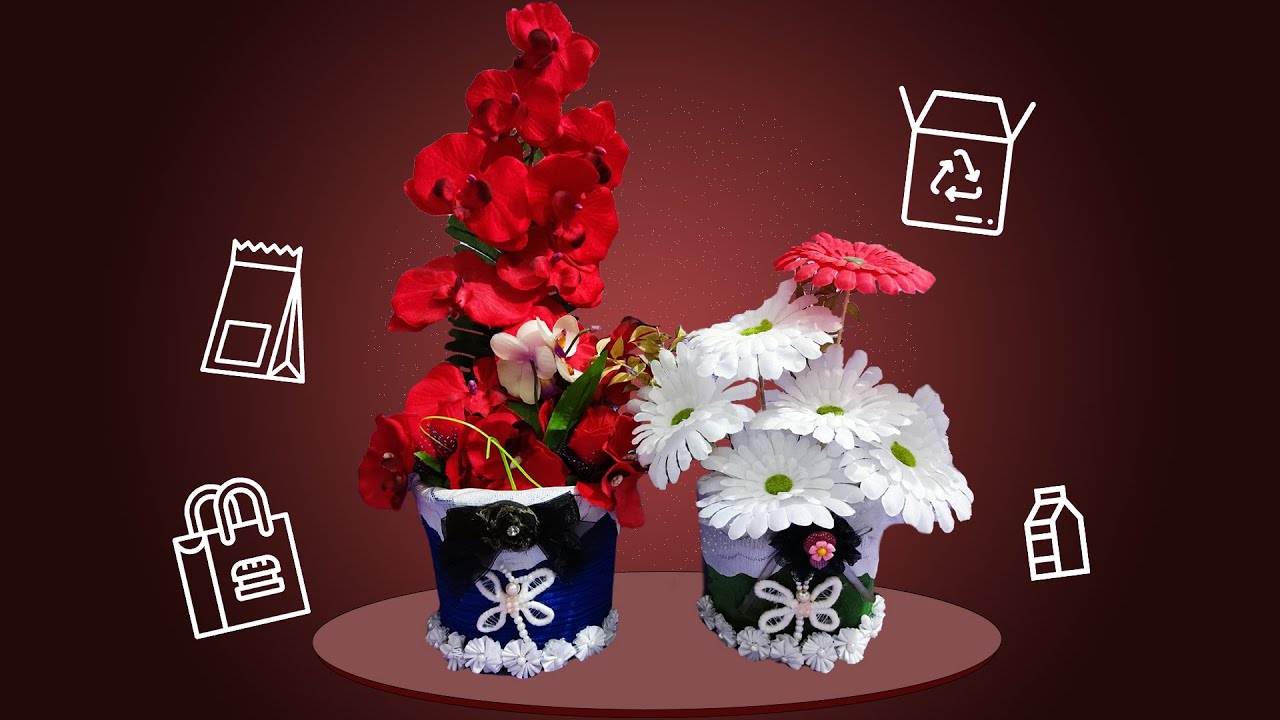 فازات ورد من بلاستيك