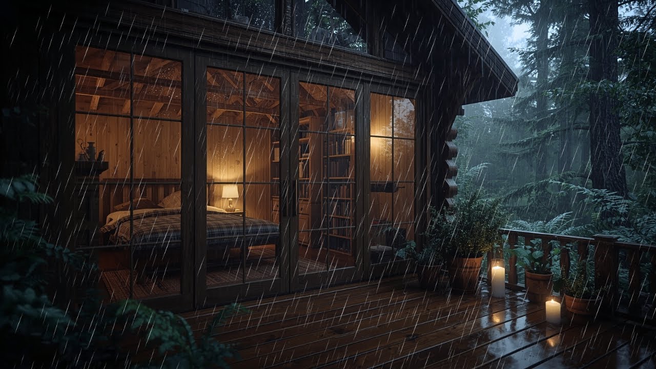 Heavy Rain in a Midnight Forest | Deep Sleep Ambient - Rain Sounds for ...