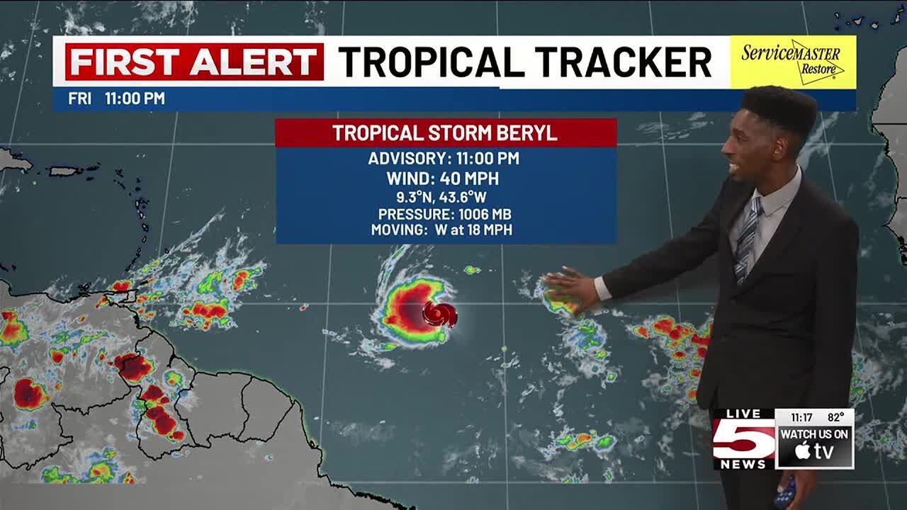 VIDEO: Tropical Storm Beryl forms in the Atlantic, expected to become a ...