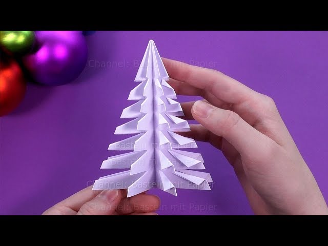 Weihnachten basteln mit Papier: Weihnachtsdeko selber machen 🎄 Weihnachtsbaum falten