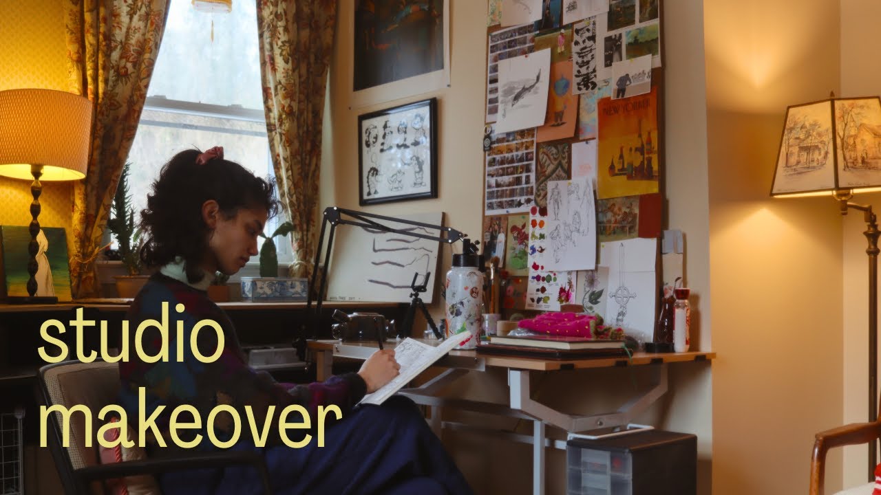 home art studio makeover part 1 - YouTube