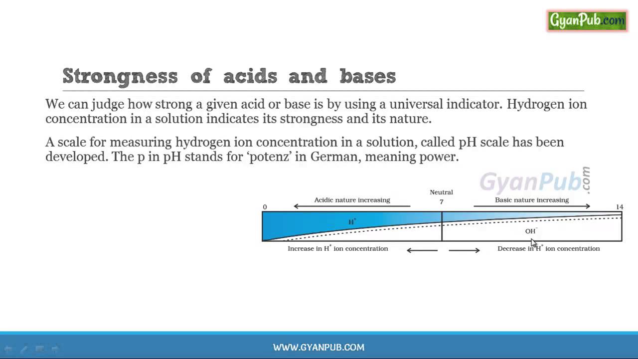 CBSE Class 10 Chemistry Notes Strongness of acids and bases