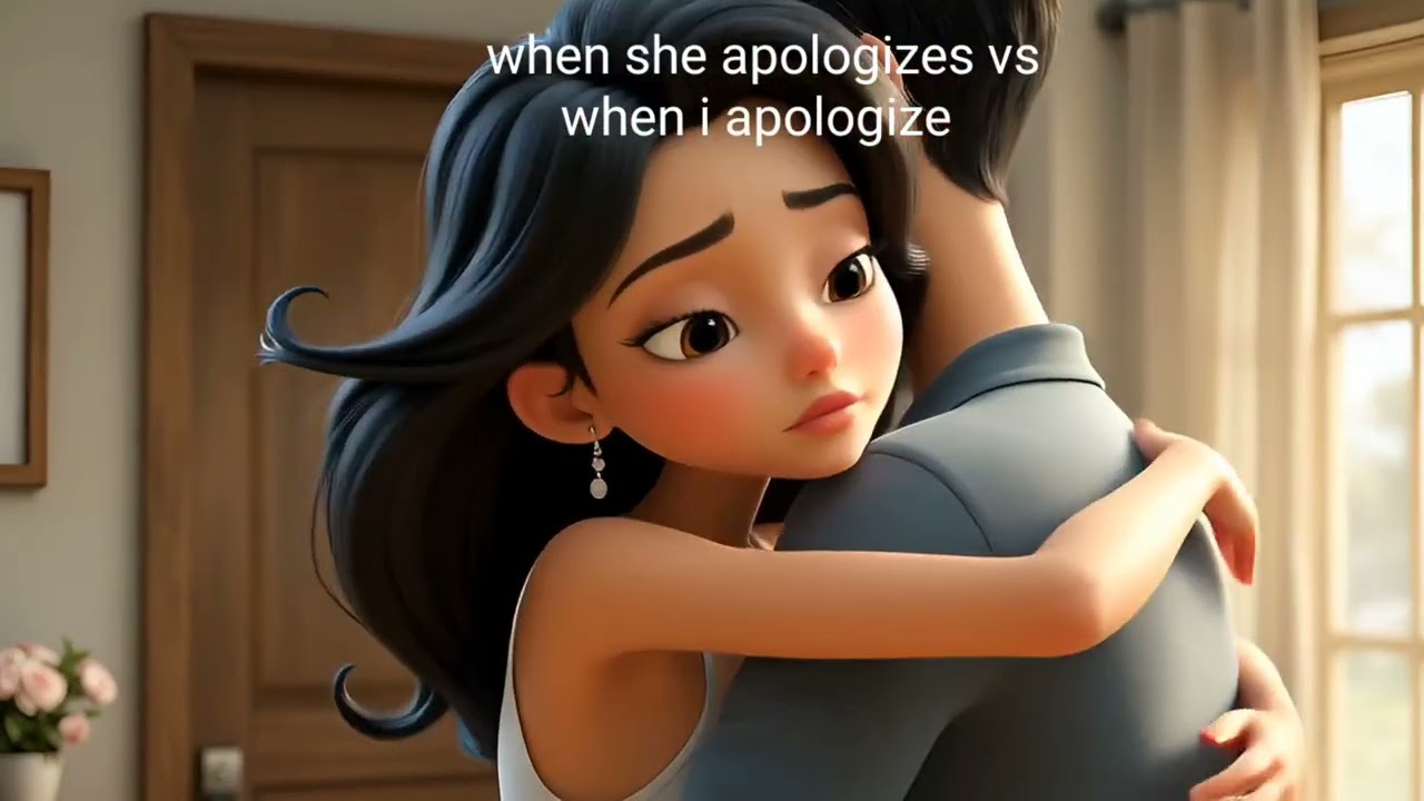 When she apologizes vs when I do (animated meme) 