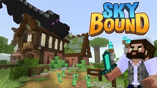 BABY CREEPERS & Dragon Fight in Sky Bound! Episode 7