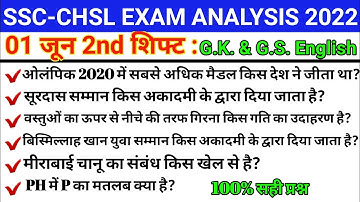 SSC-CHSL EXAM ANALYSIS 1 June 2022 2nd SHIFT EXAM ANALYSIS/ SSC-CHSL TODAY EXAM ANALYSIS
