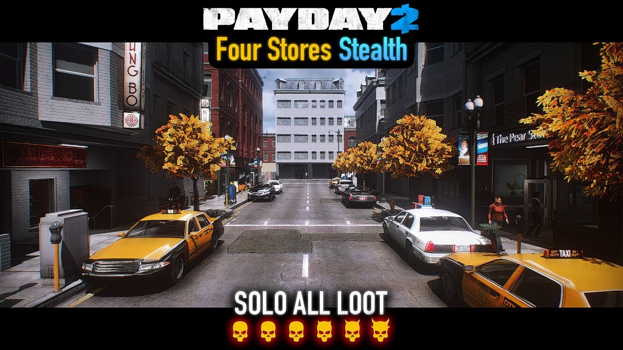 PAYDAY 2 - Four Stores DSOD (Stealth) Solo All Loot