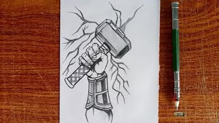 How to Draw Thor’s Hammer Easy | Step by Step for Beginners